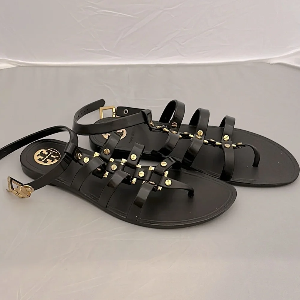 Tory Burch Black Gladiator Sandals - Picture 1 of 3
